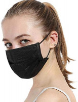 masite 10Pcs Unisex Black Disposable Soft Breathability Earloop Face Dresses: Clothing