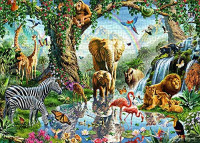 ANGELGG 1000 Pieces Jigsaw Puzzles Family Entertainment Intellectual Game Education Decompression Toys for Adults & Kids (Animal 4): Toys & Games