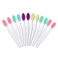 12 Pieces Silicone Exfoliating Lip Brush Double-Sided Silicone Tool for Smoother and Fuller Lip Appearance: Beauty