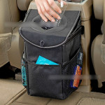 High Road StashAway Car Trash Can with Lid and Storage Pockets
