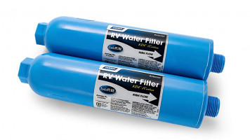 Camco TastePURE Inline Water Filter, Greatly Reduces Bad Taste, Odors, Chlorine and Sediment in Drinking Water (2 Pack) (40045)