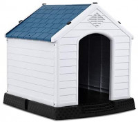 Toolsempire Dog House Plastic Durable Waterproof with Air Vents and Elevated Floor Pet House - Easy to Assemble Puppy Shelter Kennel Perfect for Backyards (M): Garden & Outdoor
