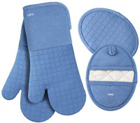LDTEA Oven Mitts and Pot Holders Sets, 600°F Heat Resistant Platinum-Grade Silicone Oven Mitts, Soft Cotton Terry Oven Mitt, Anti-Slip Oven Gloves and Pot Holders for Kitchen, Baking, BBQ, 4 Pieces: Home & Kitchen