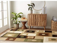 Home Dynamix Tribeca_3PC_5ft2inx7ft2in, 1ft9inx7ft2in, 18ftx31ft_HD5383-548 Area Rug, 3 Piece Set, Brown/Green: Kitchen & Dining