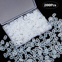 200 Pieces Silicone Cord Locks Adjustment Elastic Cord Buckle Anti-Slip Cord Buckles Drawstring Stopper Toggle for Adult Children Ear Rope Earloop Buckles Supplies (Clear)