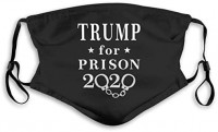 Trump for Prison 2020 Adjustable Earloop Face Anti Dust Face Mouth Mask with Filter and Nose Clip for Men & Women Black (0886359950100)