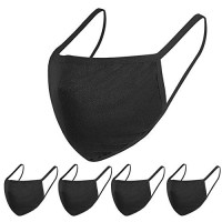 5PCS Fashion Protective, Unisex Black Dust Cotton Facial covering: Beauty