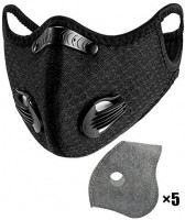 Reusable, Washable Facial Nylon Covering for Cycling Travel Outdoors - Includes 5Pcs Filters