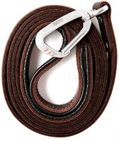 Mighty Paw Leather Dog Leash | 6 Ft Leash. Super Soft Padded Handle Leather Lead with Extra D-Ring for Waste Bags. Strong Climbers Clip, Perfect Medium and Large Dog Leash. (Brown) : Pet Supplies