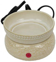 Iconikal 2-in-1 Scented Candle and Wax Tart Melt Warmer, Ivory Leaves: Home & Kitchen