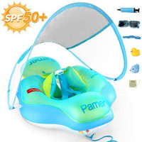 Parner Pool Float Babies Swimming Floats, SPF 50+ Sun Canopy Inflatable Baby Ring Bath Float, Water Neck Float with Safety Bottom Support Swim Buoy for Toddler Baby Boy Girl Age of 6-36 Months, Large: Sports & Outdoors
