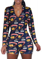 Bai You Mei Women Sexy Bodycon Onesies Pajamas Summer Sleepwear One Piece Shorts Jumpsuit Nightwear Overall at Women’s Clothing store