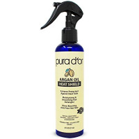 PURA D’OR Argan Oil Heat Shield Protectant Spray (8oz / 237mL) Infused w/ Organic Argan Oil: Protect up to 450º F from Flat Iron & Hot Blow Dry. Leave-In Conditioner: Define & Shine Dry & Damaged Hair: Beauty