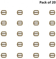 BIKICOCO Metal Slide Adjuster Buckle Tri-Glides with Movable Center Bar, for Adjustable Straps, Non Welded, 0.6x0.5 Inch, Bronze, Pack of 20
