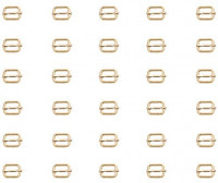 BIKICOCO Metal Slide Adjuster Buckle Tri-Glides with Movable Center Bar, for Adjustable Straps, Non Welded, 0.6x0.5 Inch, Light Gold, Pack of 30