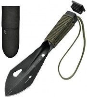 iunio Hiking Trowel, Camping, Backpacking, Portable Shovel, Multitool, Ultralight Camp Tool, with Carrying Pouch, for Gardening, Outdoor, Survival (Black): Clothing