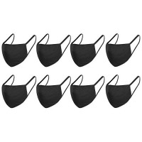 Reusable Cotton Fabric,Fashion Protective, Unisex Black Dust Cotton, Washable (8PCS): Beauty