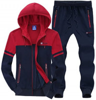 Modern Fantasy Men's Colour Blocking Winter Casual Tracksuit Running Joggers Sports Sweatsuit Big: Clothing