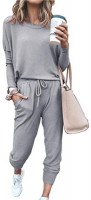 Fixmatti Women Casual 2 Piece Outfit Long Pant Set Sweatsuits Tracksuits at Women’s Clothing store