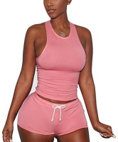 Women's 2 Piece Shorts Set - Sexy Outfits Crop Top + Shorts Tracksuit at Women’s Clothing store