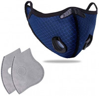 Breathable Sport Face Madks Mouth_Cover with A_ctivated C_arbon F_ilters Washable Face_Cover for Cycling Motorcycle Running, Blue_1 Pack