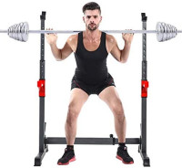 Fiudx Dumbbell Racks, Adjustable 43.5" to 67.5" Rack Sturdy Steel Squat Barbell Rack, Max Load 550Lbs, Multi-Function Squat Stand Dipping Station, Weight Racks, Barbell Rack Squat Stand, Home Workout Dumbbell Rack Storage Stand : Sports & Outdoors