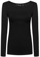 OThread & Co. Women's Long Sleeve T-Shirt Scoop Neck Basic Layer Spandex Shirts at Women’s Clothing store