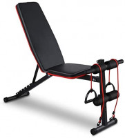 Adjustable Weight Bench Workout Bench Sit Up Incline Curved Bench Flat Fly Weight Press Foldable Multi-Purpose Bench with Resistance Band for Home Fitness Gym Exercise : Sports & Outdoors