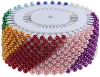 CCINEE 480 Pieces Multicolor Straight Pins Quilting Pearl Head Pins for Christmas and Other Crafts Making and Sewing
