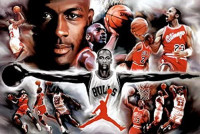 Buyartforless Michael Jordan - Collage Open Arms 36x24 Sports Art Print Poster Superstar Legend: Posters & Prints
