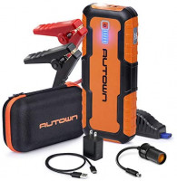 Portable Power Pack & Jump Box with Smart Jumper Cables and LED Light 21000mAh 1000A Peak AUTOWN Car Jump Starter 12V Auto Battery Booster with Quick Charge Up to 8.0L Gas, 6.5L Diesel Engine 