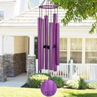 Memorial Wind Chimes Outdoor Large Deep Tone, 36 Inch Wind Chimes Unique Tuned Relaxing Soothing Melody, Sympathy WindChimes for Mom, Dad,Garden, Yard, Patio, Porch,Home Decoration and Gift, (Purple) : Garden & Outdoor