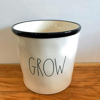 Rae Dunn GROW Planter - 6" x 6" - ceramic - very rare!: Kitchen & Dining