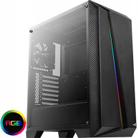 Aerocool Cylon Pro Mid-Tower RGB PC Gaming Case, ATX, Full Tempered Glass Side Window, 13 Lighting Modes, 1 x 120mm Black Fan Included, High Performance RGB Gaming Case | Black: Computers & Accessories