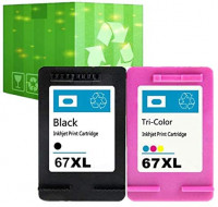 J2INK Remanufactured Ink Cartridge Replacement for HP 67XL 3YM57AN 3YM58AN Black Tri-Color 2 Pack Ink Cartridge DeskJet 1255 2732 2752 2755: Office Products