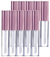 KEAIYYJ Lip Gloss Tubes with Wand Rose Gold Empty Plastic Makeup Reusable 10ml/0.34 oz Dispenser Bottle Container for Lipstick Samples DIY 10 Pack