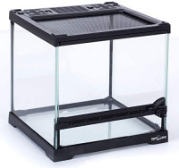 REPTIZOO Mini Reptile Glass Terrarium Tank 8"x8"x8", Front Opening Door Full View Visually Appealing Mini Reptile or Amphibians Glass Habitat : Pet Supplies