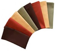 Natco Fall Cloth Napkins, Set of 8 in Warm Harvest Colors of Brown, Green, Gold and Rust for Thanksgiving and Fall Table Decorating, Reusable Fabric: Home & Kitchen