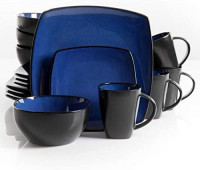 The Boutique Beautiful Soho Lounge 16 Piece Blue Dinnerware Set: Dinnerware Sets