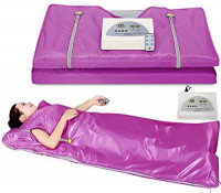 VANELL Sauna Blanket Upgraded Version Far-Infrared Digital Heat Sauna Heating Blanket, 2 Zone Controller with 50pcs Plastic Sheetings, to Reduce Weight Thin Body Home Beauty (Purple) : Garden & Outdoor