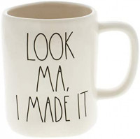 Rae Dunn by Magenta LOOK MA, I MADE IT Ceramic LL Coffee Mug: Kitchen & Dining