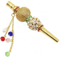 HW Hookah Tips Metal Rhinestone Nozzle Diamond Hookah Accessories Shisha Nargila Hose Mouth Tips Cigarette Holder 1 PC (Gold Silver): Health & Personal Care